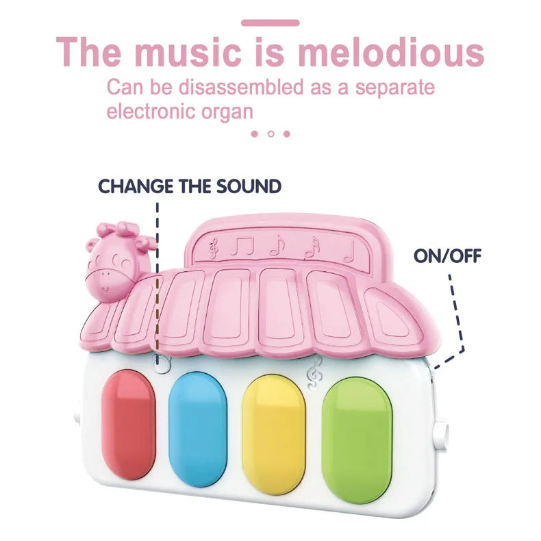Baby Music Activity Gym Carpet Play Mat Newborn Rug Pedal Piano Keyboard Infant Fitness Rack Playmat Crawling Game Pad Toy Gift
