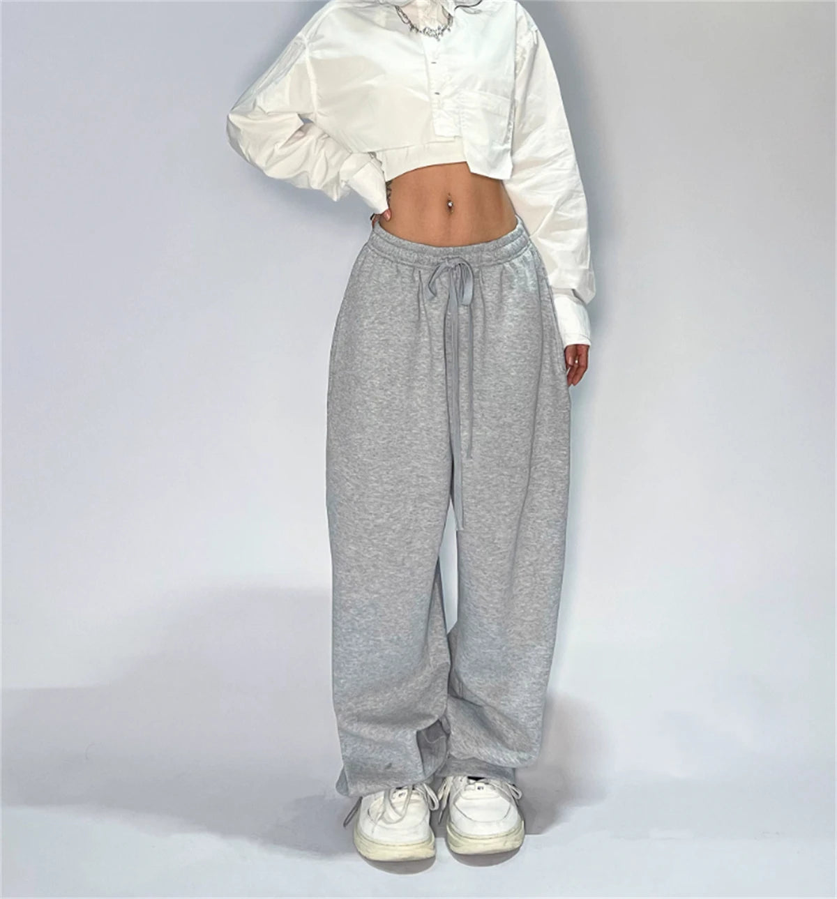 Frauen Harajuku Breite Bein Jogginghose 2025, Frühling Herbst Solide Mode Sport Hose Weibliche Casual Oversize Kleidung Dame Baggy Hosen