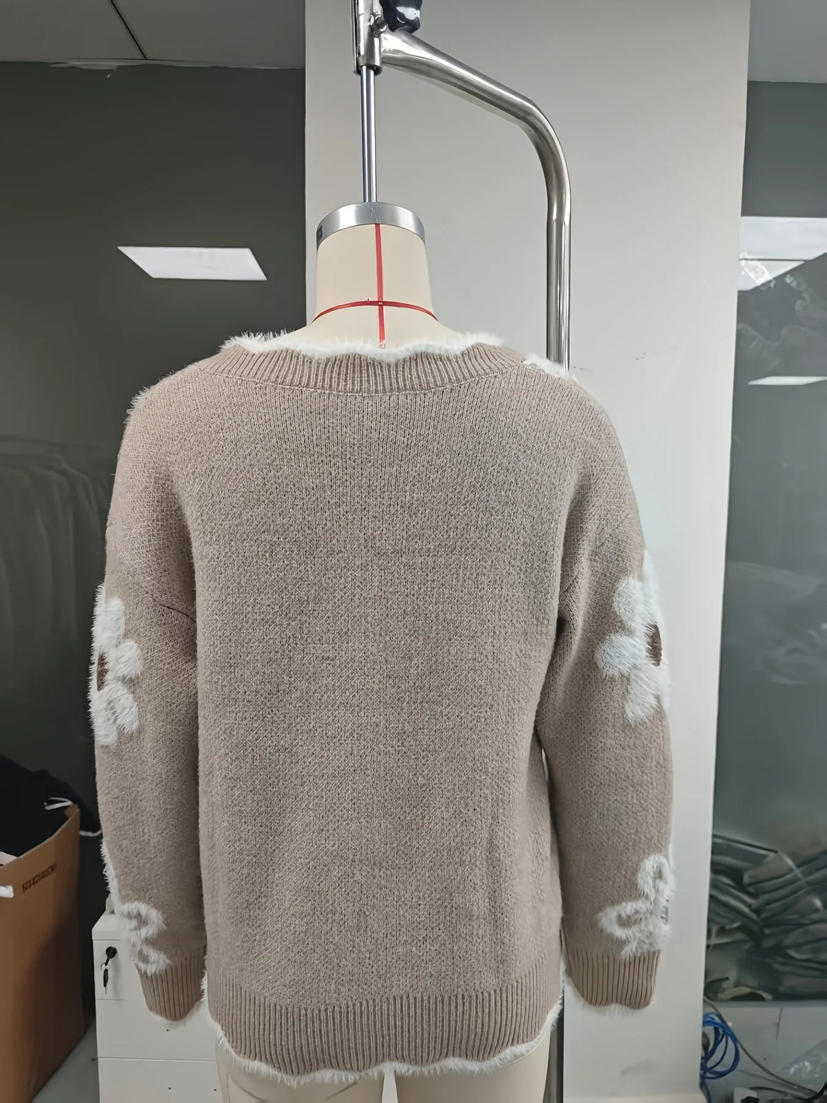 Frauen Invierno Herbst Modus Neue Herbst Pullover V-ausschnitt Jacquard Lange ärmeln Vielseitig Gestrickte Pullover Pullover Maglione Da Donna