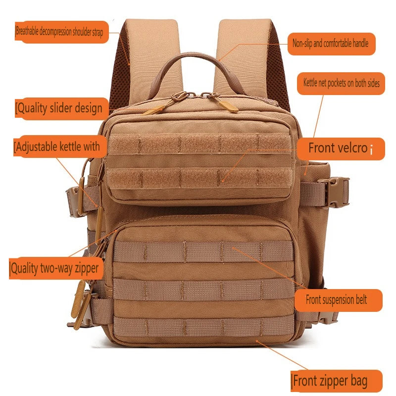 9L Sportrucksack MOLLE 3-Tage Bug Out Bag Mini Outdoor Pack für Damen Herren EDC Camping Wanderrucksack