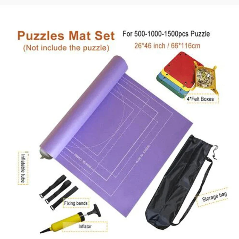 Professionelle Puzzle-Rollmatte, Decke, Filzmatte, bis zu 1500/2000/3000 Teile, Zubehör, Puzzle, tragbare Reise-Aufbewahrungstasche