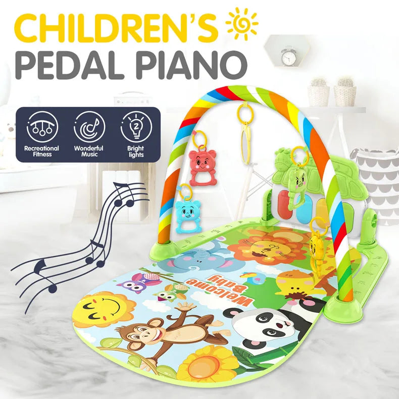 Baby Music Activity Gym Carpet Play Mat Newborn Rug Pedal Piano Keyboard Infant Fitness Rack Playmat Crawling Game Pad Toy Gift