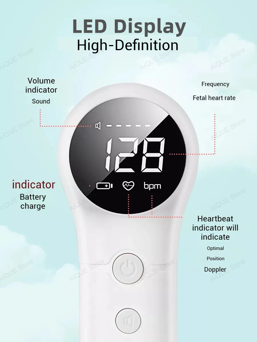 AiQUE ALL-IN-ON 2,5 MHz Fetal Doppler Ultraschall Baby Herz Detektor Schwangere Ultraschall Baby Herzschlag Monitor Für Schwangerschaft