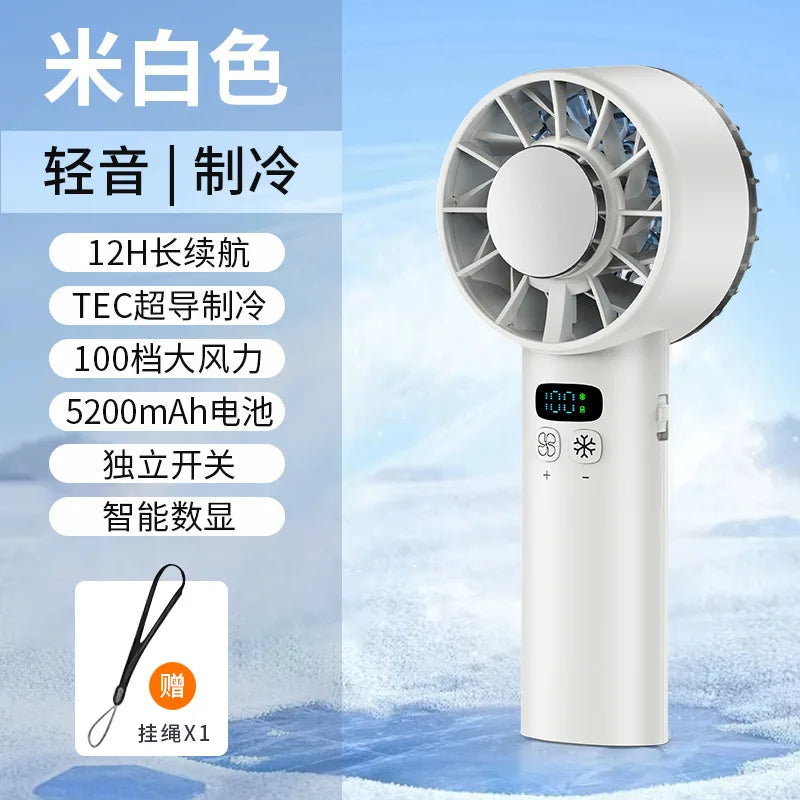 Eiskompressen-Hochgeschwindigkeits-Kühlventilator, tragbare USB-Akku-Ventilatoren, faltbarer Mini-Ventilator für Reisen, Camping, Outdoor