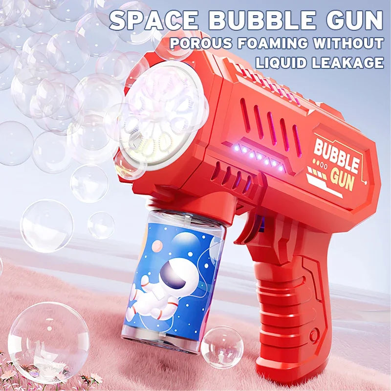 Vollautomatische Seifenblasenpistole, Raketenblasenmaschine, automatisches Gebläse mit Seifenblasenflüssigkeit, Spielzeug für Kinder, Strand, Outdoor, Seifenblasen-Geschenke