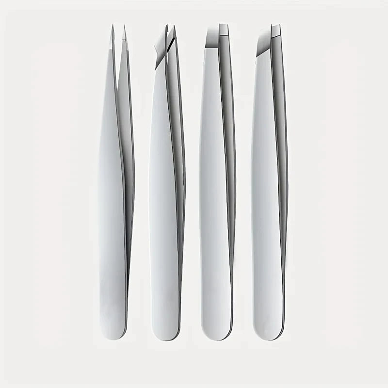 Ouriner Augenbrauenpinzetten-Set, 4-teilig, Edelstahl-Augenbrauenpinzette, professionelles Beauty-Tool-Set für das nach innen gerichtete Haarwachstum