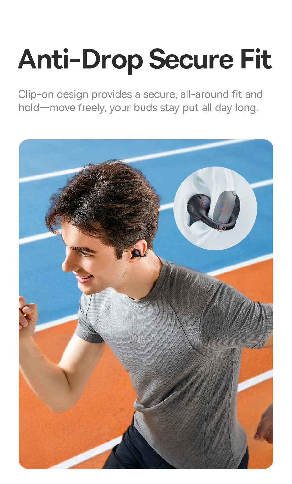 Baseus BC1 Ohrclip-Ohrhörer, kabellose Open-Ear-Kopfhörer, Bluetooth 6.0, Clip-on-Sportkopfhörer, 4 Mikrofone, Super-Bass, IP55, Ohrhörer