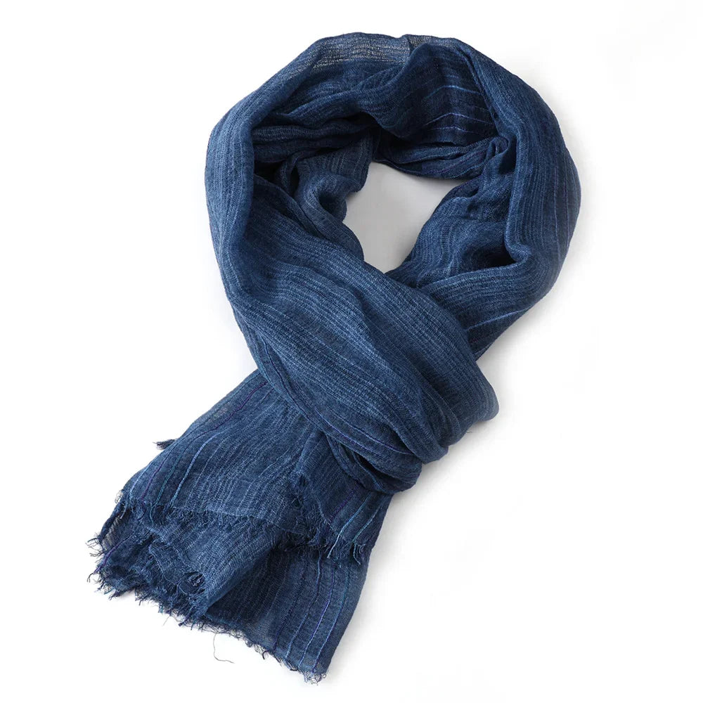 Baumwolle Leinen Gestreiften Männer Schals Herbst Winter Warme Halstuch Pashmina Männlichen Zubehör Kurze Quaste Bufanda Schal