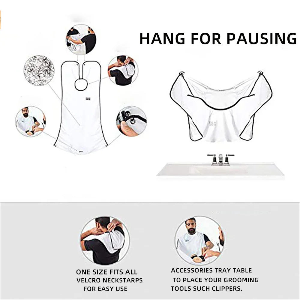 Männliche Rasierschürze, Bartfänger, Umhang, Pflege, Lätzchen, Gesicht, rasiertes Haar, Lätzchen für Erwachsene, Rasierer, Reinigung, Friseur, für Männer, saubere Schürze, Geschenk