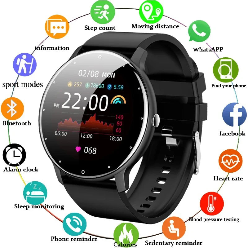 LIGE 2026 Smart Uhr Frauen Männer Damen Geschenk Sport Fitness Männer Uhren Herz Rate Monitor Wasserdichte Smartwatch Für Android IOS