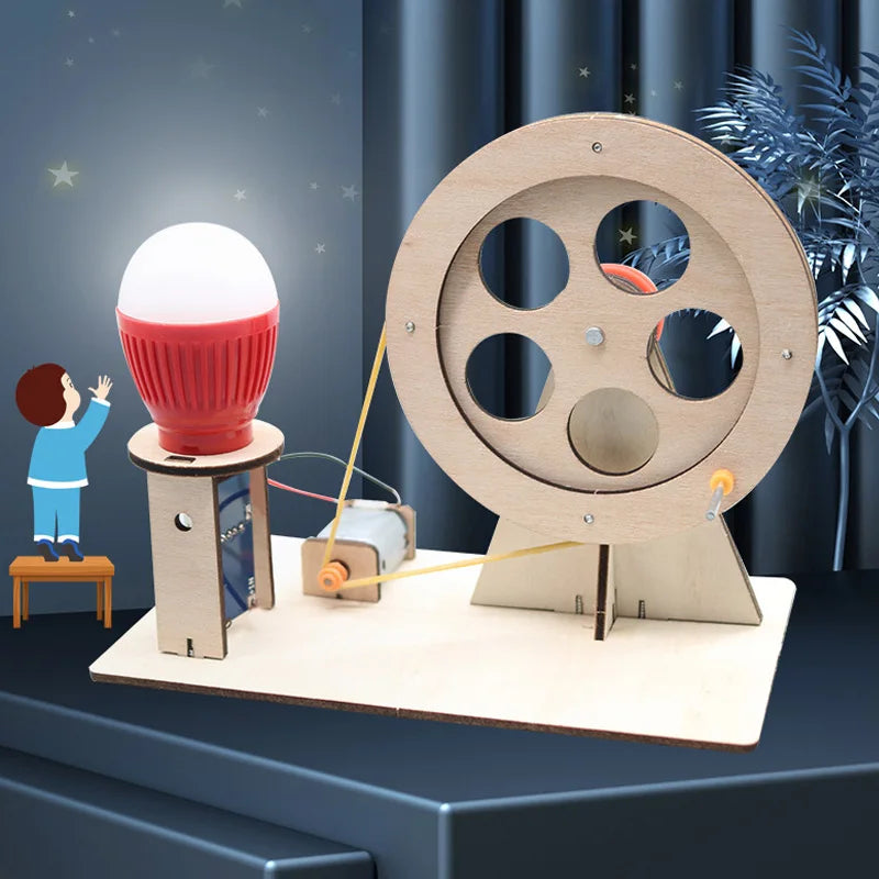 Mini DIY Handkurbel Generator Glühbirne STEM Wissenschaft Experiment Kit & Bildung Modell für Kinder Geschenk Spielzeug Lernprojekt