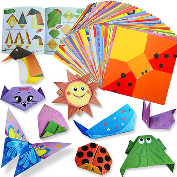 Origami-Set, 30/96 Blatt, Origami-Papier, Bastelführungsbuch, DIY-Kunsthandwerksprojekte, Zubehör für Anfänger, Kinder, Kinder, Jungen und Mädchen