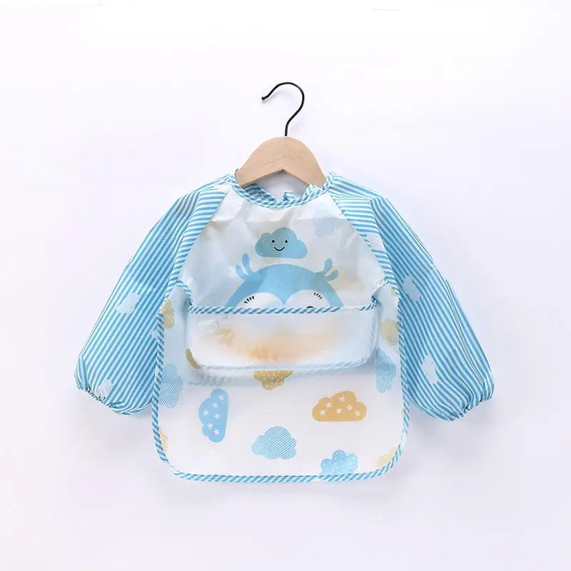 Wasserdichte Volle Hülse Baby Lätzchen Kinder Schürze Langarm Fütterung Kittel Kinder Essen Brust Platte Säuglings Schal Kleidung