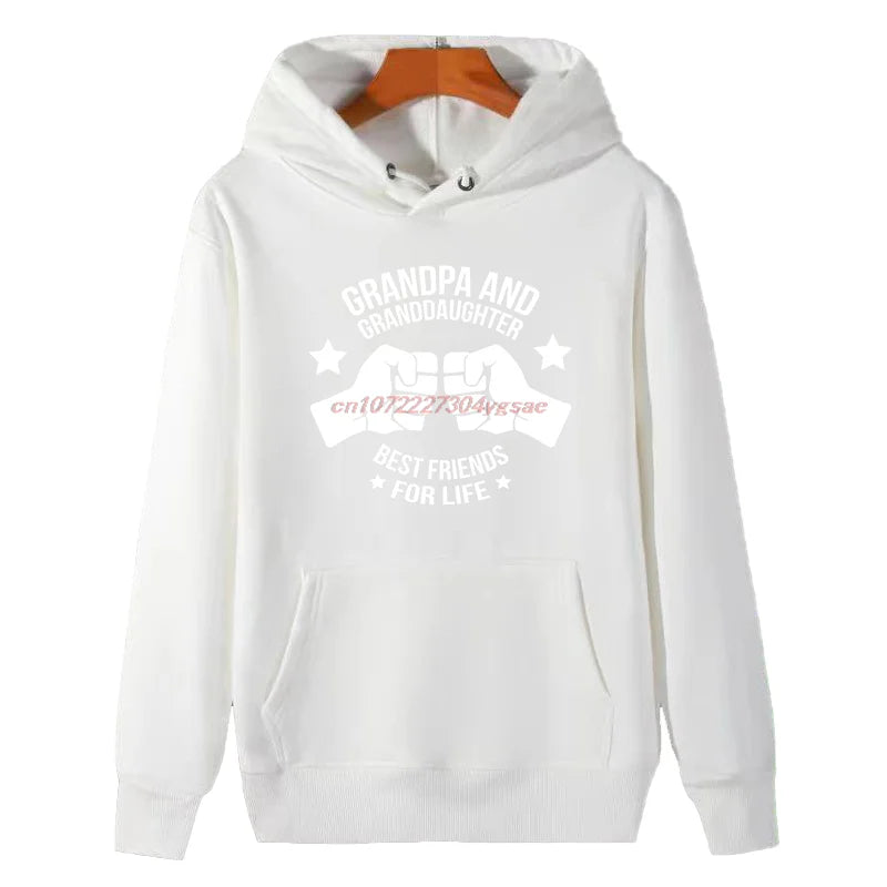 Opa und Enkelin beste Freundin lustige grafische Kapuzenpullover Mode Winter Hoodie Pullover Herren Sweat-Shirt