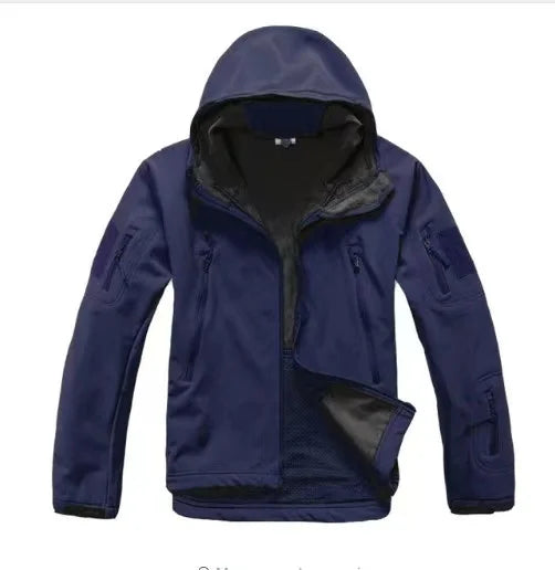 Männer Winter Herbst Warme Softshell Fleece Kapuze Cargo Jacken Camping Wandern Klettern Jagd Angeln Outdoor Winddicht M-5XL