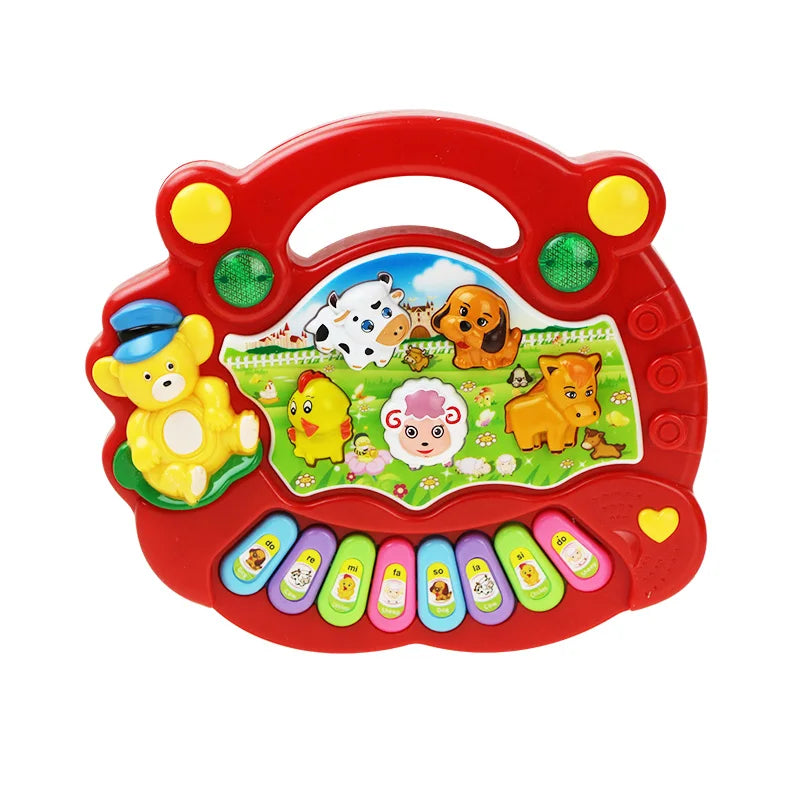 Baby-Musikspielzeug mit Tierklang, Kinder-Klaviertastatur, elektrisches blinkendes Musikinstrument, frühes Lernspielzeug für Kinder