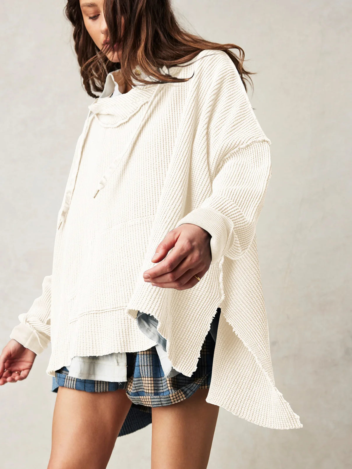 Extra große lose einfarbige Tasche modische vielseitige Pullover Pullover Herbst Mode neue Abbigliamento Donna Pull Hiver Femme