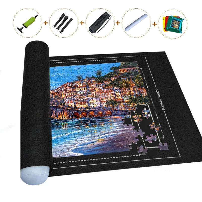 Professionelle Puzzle-Rollmatte, Decke, Filzmatte, bis zu 1500/2000/3000 Teile, Zubehör, Puzzle, tragbare Reise-Aufbewahrungstasche