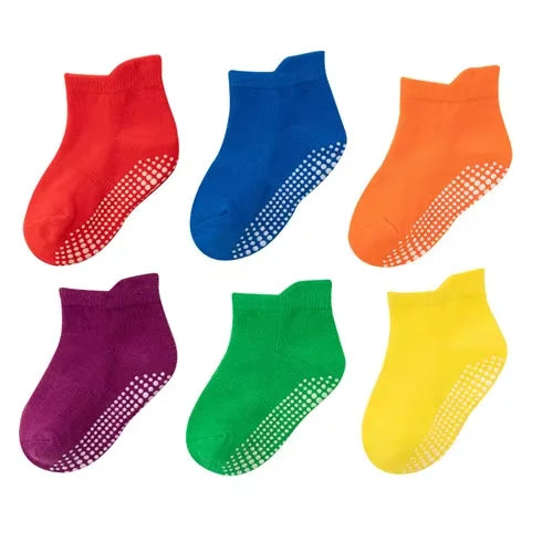 6 Paare/satz kinder Socken Für Jungen Mädchen Casual Sport Kinder Boden Boot Junge Mädchen Solide Baby Kleinkind Socke Anti-slip Frühling Herbst