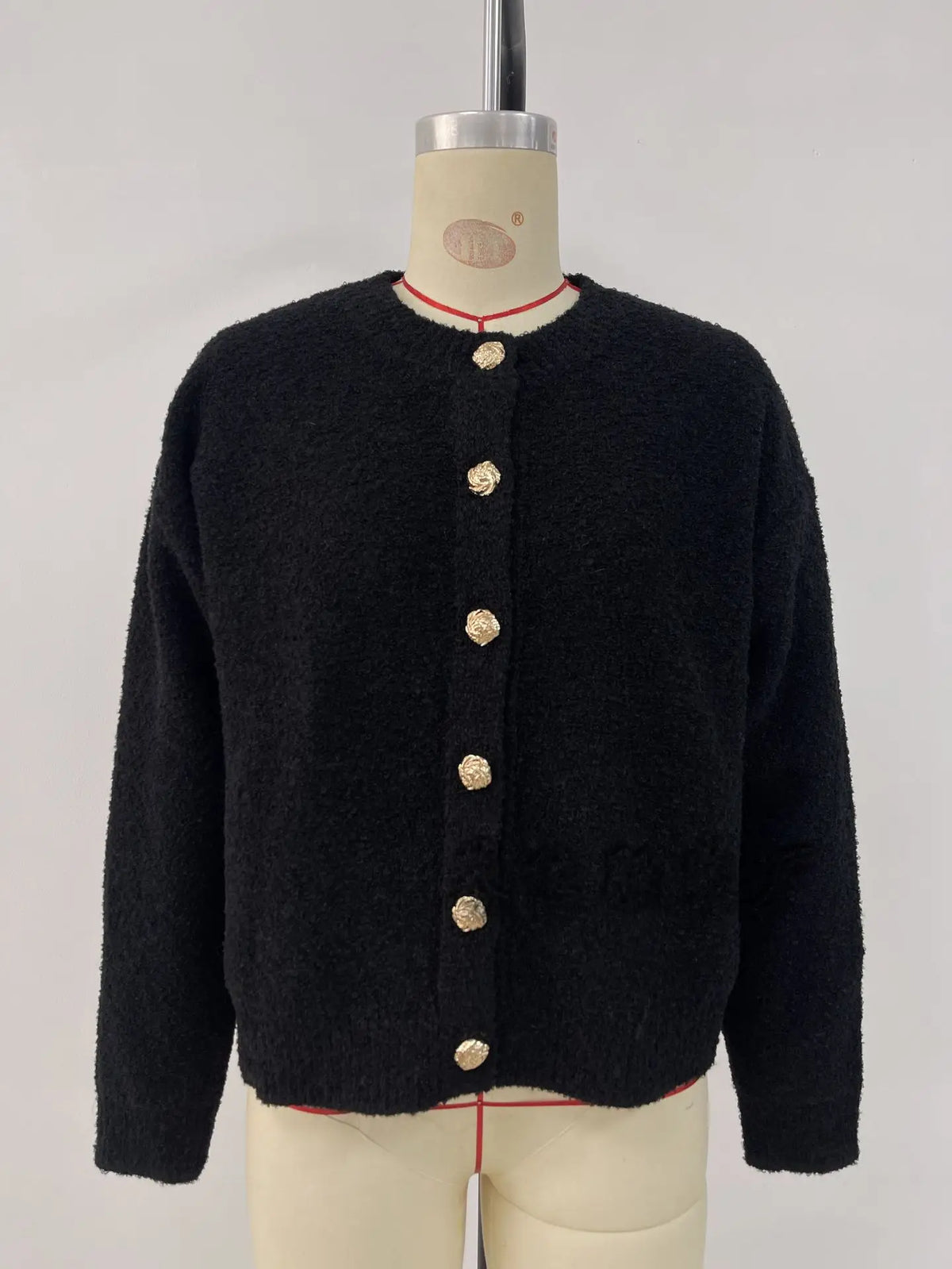 Frauen Kleidung Langarm Pullover Taste Strickjacke Einfarbig Büro Pendeln Alle-spiel Lose Gestrickte Pullover Herbst Damen Kleidung