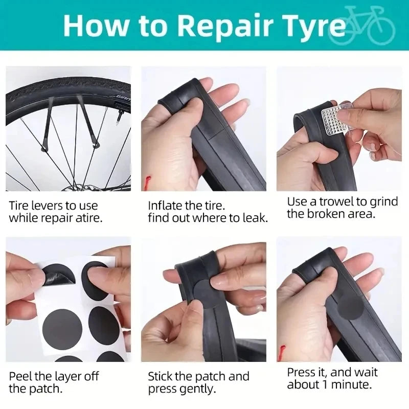 Bicycle Repair Tool Kit, Bike Accessories, Multi-Tool Kit with Pump Tire Patch, Portable Car Tool Kit for Mountain Road Bike Tire