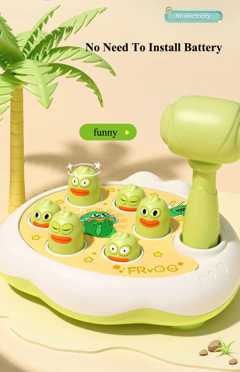 Ente/Frosch/Schwein Baby Spielzeug Montessori Lernspiel Lernpuzzle Geschenk für 12–24 Monate Kleinkind Junge/Mädchen mit Hammer