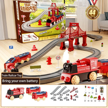 44 Teile/satz Elektrische Zug Track Sets Montage Schiene Zug Auto Spielzeug Junge Pädagogisches Simulation Modell Weihnachten Geburtstag Geschenk