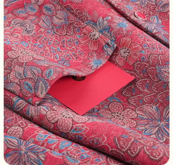 Frauen Winter mäntel neu bedruckte Vintage Oma Woll jacke Frühling Herbst draußen tragen Woll mantel mittleren Alters Mutter Kleidung