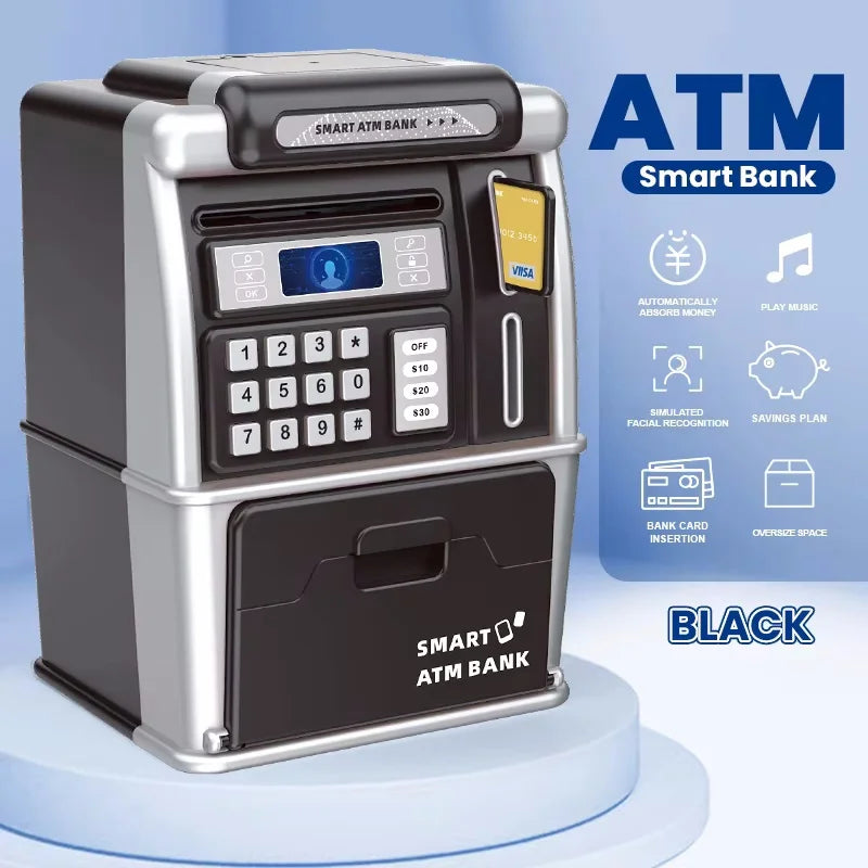 Kinder ATM Automatische Anzahlung Kassierer Maschine Spielzeug Smart Passwort Swipe Karte Sparen Box Kinder Elektronische Sparschwein Weihnachten Geschenk