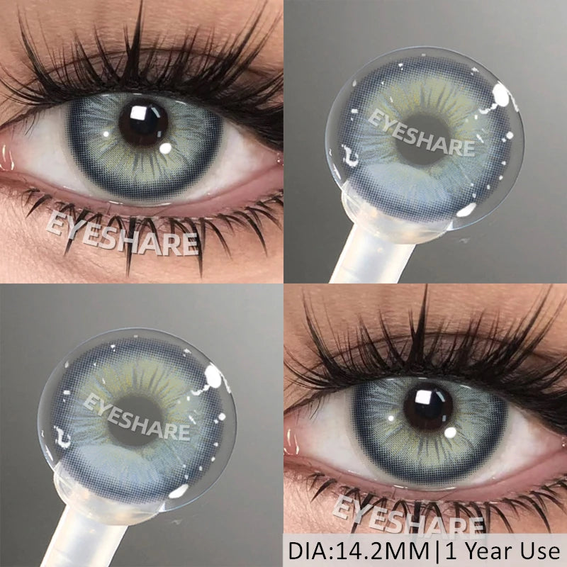 EYESHARE Beliebte farbige Kontaktlinse für Augen, schwarze Linse, Augenmode, braune Schönheit, farbige Schüler, graues Kontakt-blaues Augen-Make-up