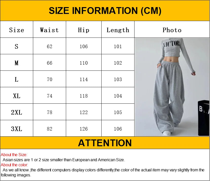Y2K Harajuku Breite Bein Jogginghose Frauen Streetwear Baggy Oversize Grau Sport Hosen Hohe Taille Kordelzug Casual Jogger Hosen
