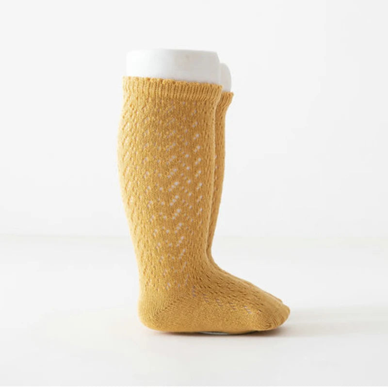 Baby Mädchen Prinzessin gestrickte Netz socken Sommer weiche Kleinkind Mädchen Knies trümpfe Baumwolle Kleinkind Neugeborene Mädchen lange Röhren strümpfe