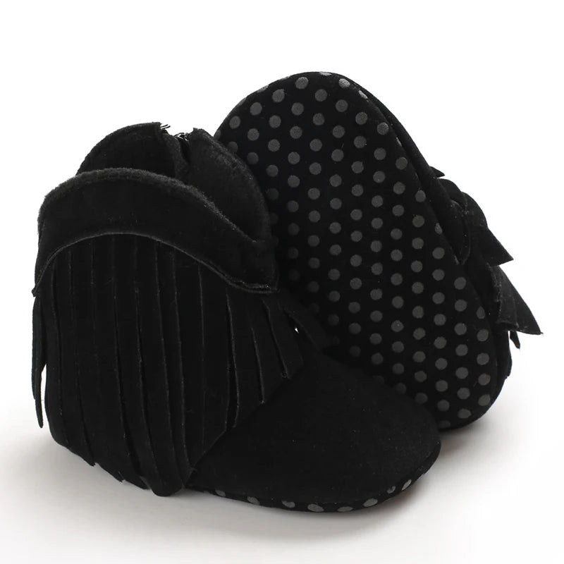 Winterstiefel für Babys, Jungen und Mädchen, 0–12 Monate, Western-Denim, Lauflernschuhe, warm, lässig, modisch