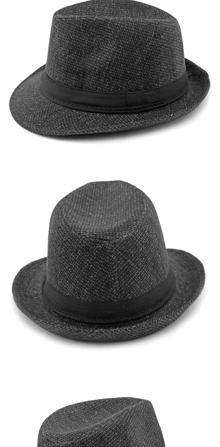 Retro Herren Fedora Hut Herbst und Winter große Krempe Sonnenhut britische Mode Zylinder mittleren Alters und ältere Menschen Hüte Opa