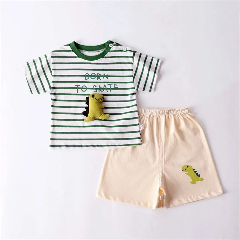 Kinder Kleidung Set Baby Jungen/Mädchen T-Shirt + Shorts Sommer Kleidung Baumwolle Cartoon Casual Jungen Trainingsanzug Kinder Baby Kleidung set