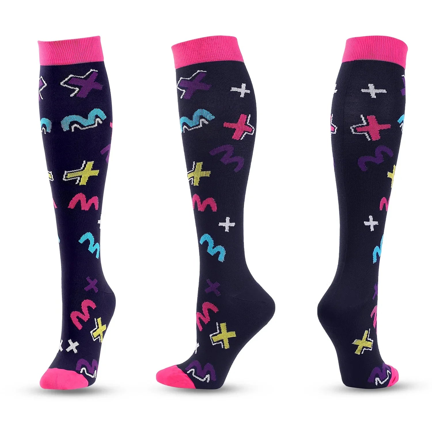 5 Paar Kompressionssocken für Damen, Wandern, Laufen, elastische Socken, Sportsocken, Flug, Schwangerschaft, geschwollene Krampfadern, Marathon-Socken