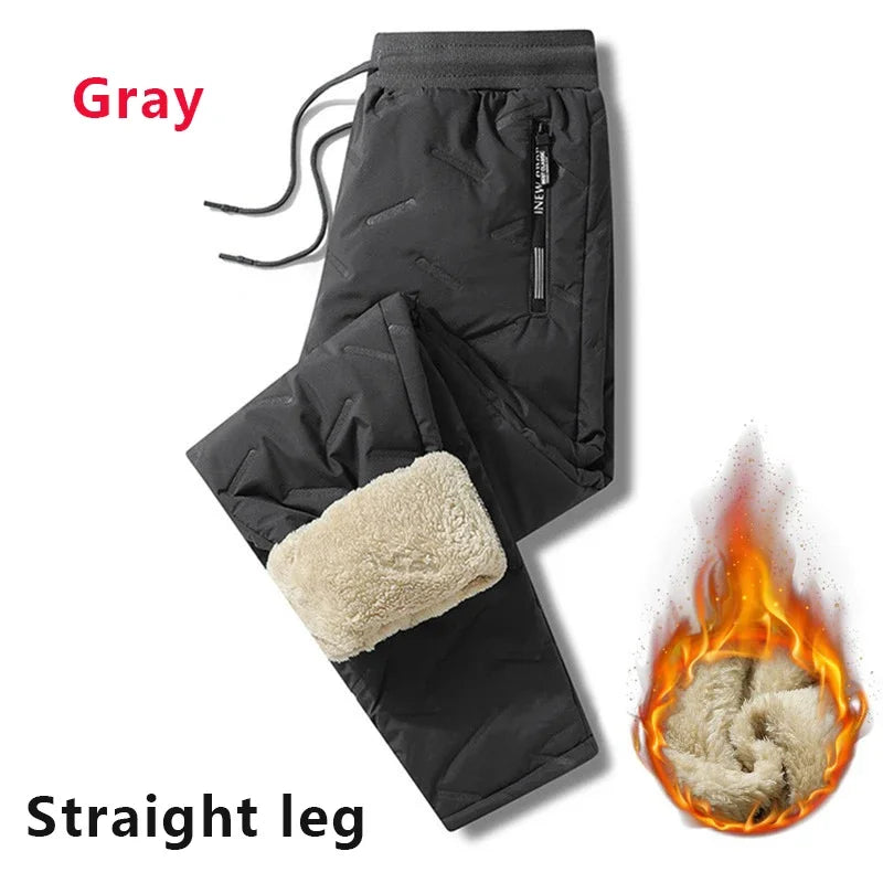 Winter Sweatwear Männer Plüsch Dicke Fleece Sweatpant Lammwolle Thermo Hosen Casual Hosen Wasserdicht Winddicht Warme Baumwolle Hosen