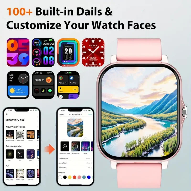 KESHUYOU 2025, neue Smartwatch, Bluetooth, sprechendes Blutsauerstoff-/Blutdruckmessgerät, Smartwatch für Damen und Herren, Weihnachtsgeschenk
