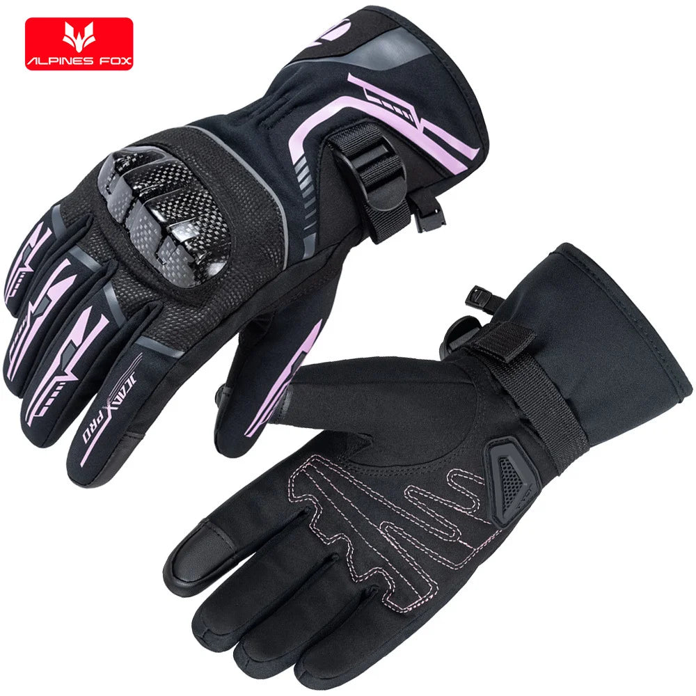 SUOMY Winter Warme Damen Rosa Motorradhandschuhe 100% Wasserdicht Lady Teens Mädchen Lila Motocross Motorrad Racing Reithandschuhe