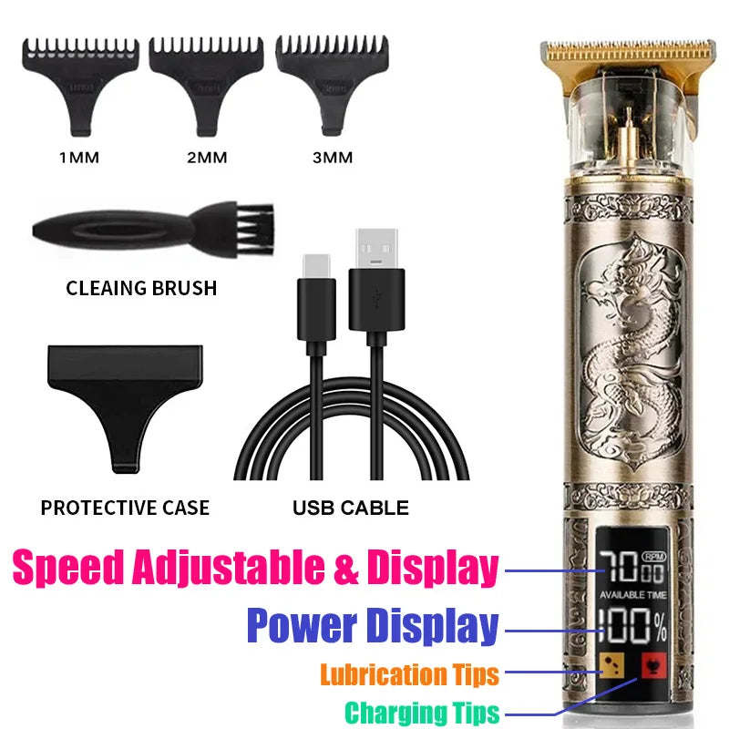 Carving T9 Vintage Professionelle Elektrische Haar Schneiden Maschine USB Aufladbare Tragbare Rasierer Trimmer Für Bart Pflege Beste Geschenk