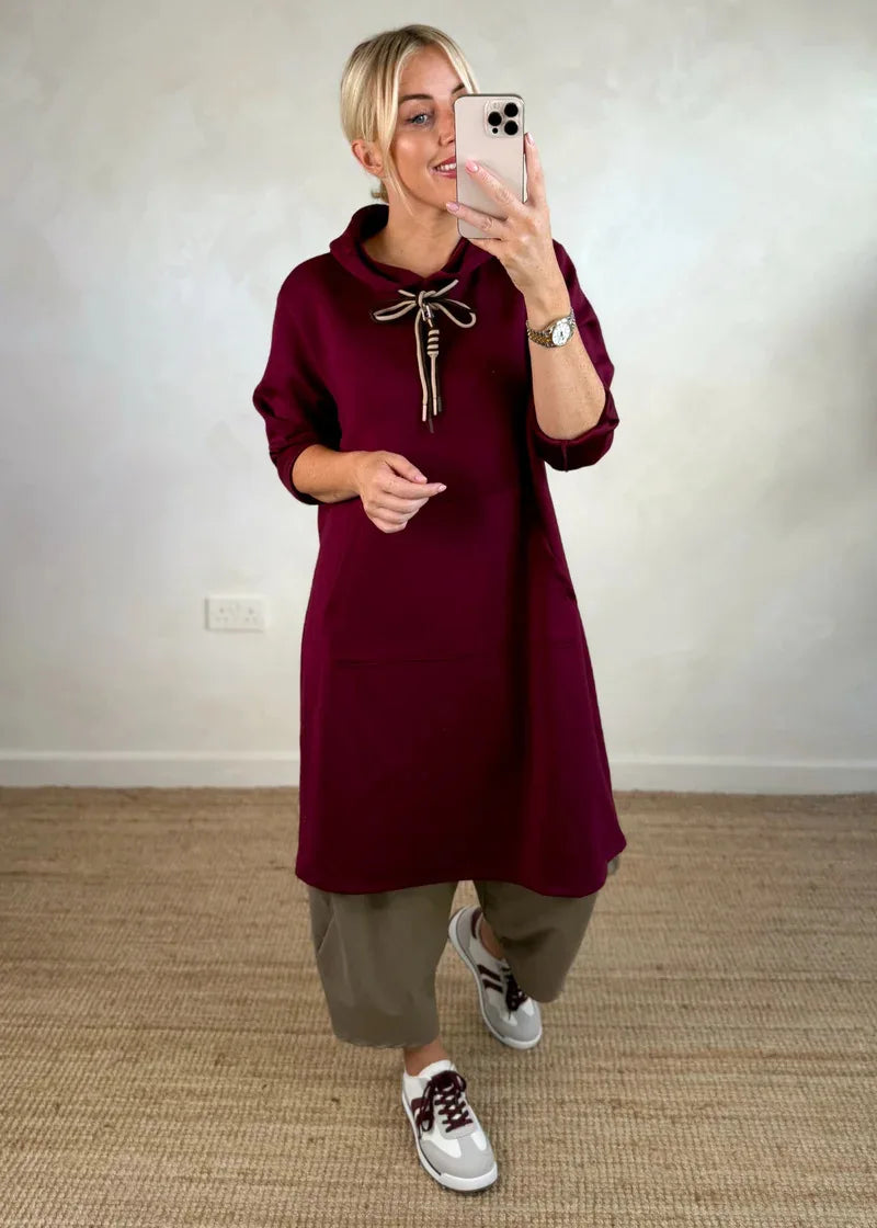 Kleider Damen Herbst Herbst Winter Mit Kapuze Sweatshirt Kleid Frauen Neue Tasche Büro Pendeln Alle-spiel Einfarbig Gestrickte Kleid