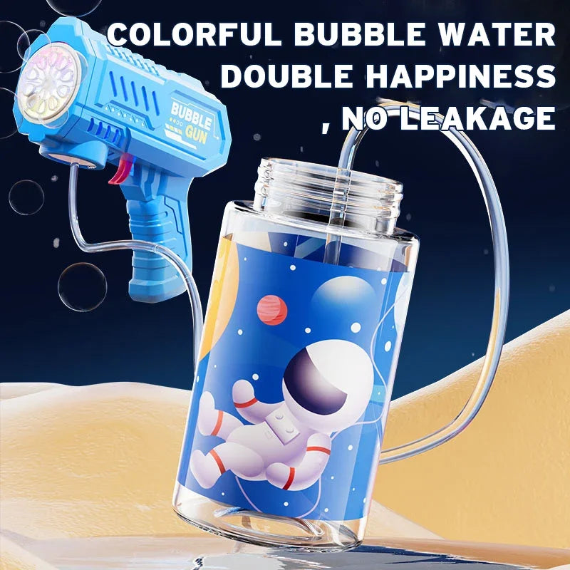 Vollautomatische Seifenblasenpistole, Raketenblasenmaschine, automatisches Gebläse mit Seifenblasenflüssigkeit, Spielzeug für Kinder, Strand, Outdoor, Seifenblasen-Geschenke
