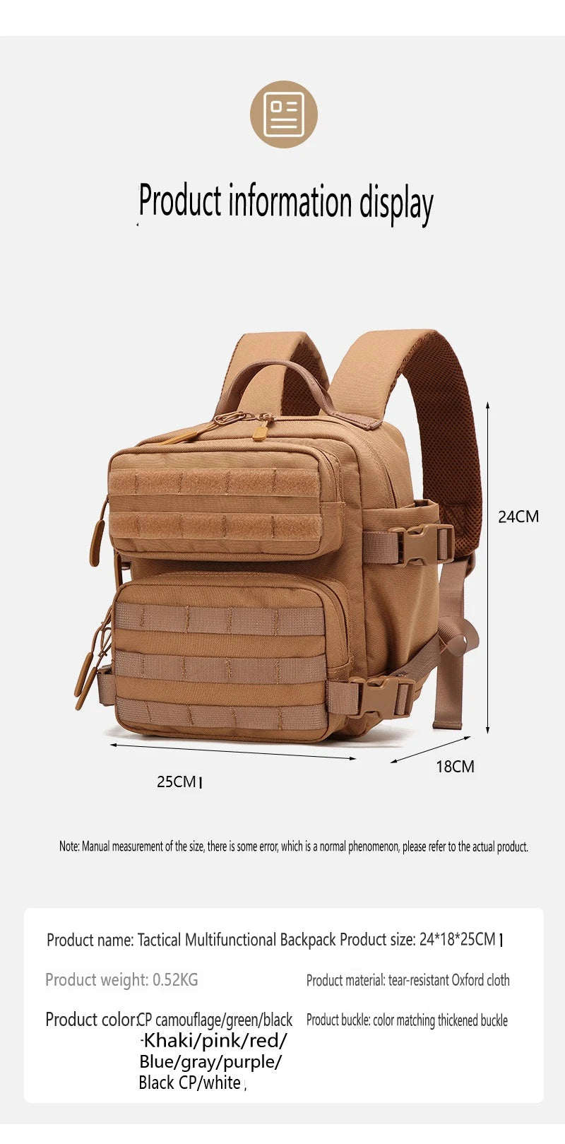 9L Sportrucksack MOLLE 3-Tage Bug Out Bag Mini Outdoor Pack für Damen Herren EDC Camping Wanderrucksack