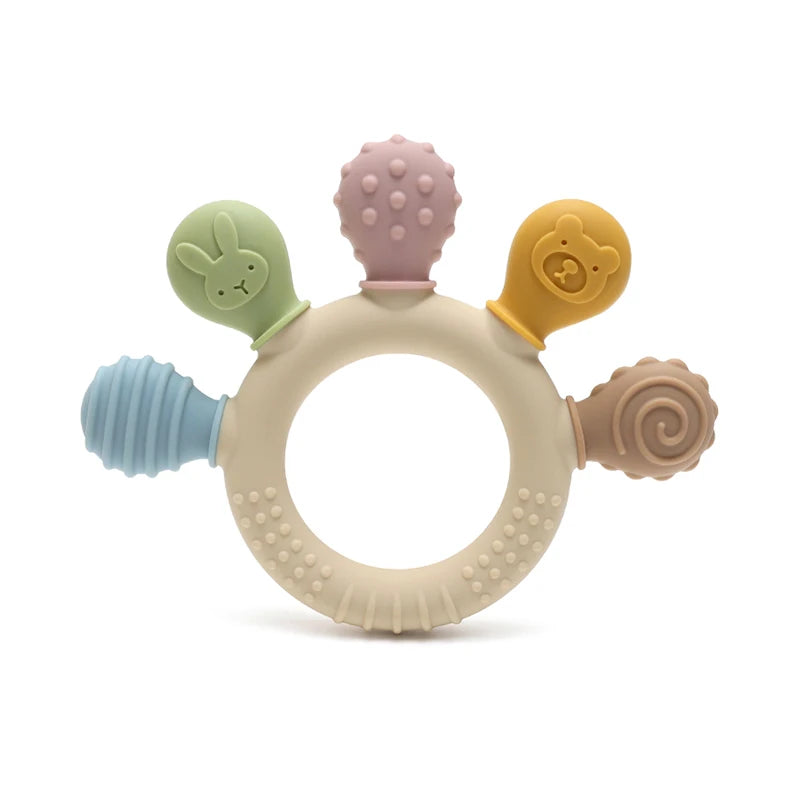 Baby-Dinosaurier-Silikon-Beißspielzeug, BPA-frei, leicht zu greifen, Säuglingspflege, Beißring, Kauspielzeug für Neugeborene, Geschenk, Babyzubehör