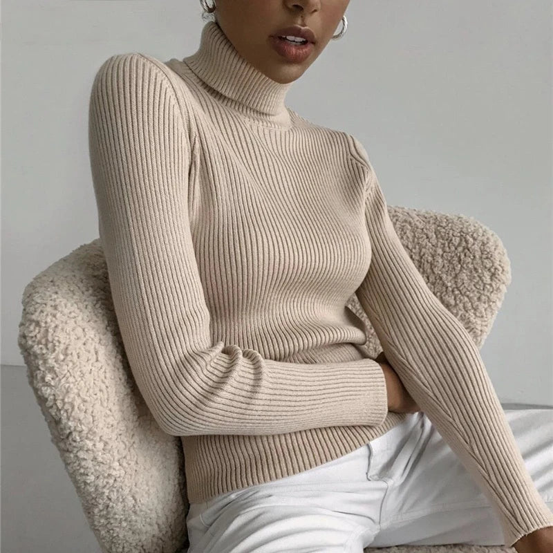 Heliar Damen-Herbstpullover mit Rollkragen, gestrickte, weiche Pullover, Kaschmirpullover, einfache, weiche Pullover für Damen, 2026, Herbst und Winter