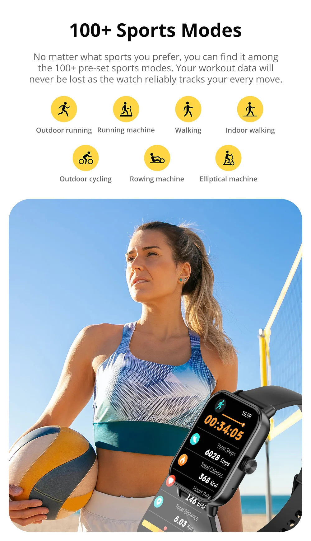 COLMI P81 Voice Calling Smart Watch Ultra 1,9 Zoll Bildschirm 24H Gesundheitsmonitor 100+ Sportmodi, Bluetooth Smartwatch Männer Frauen