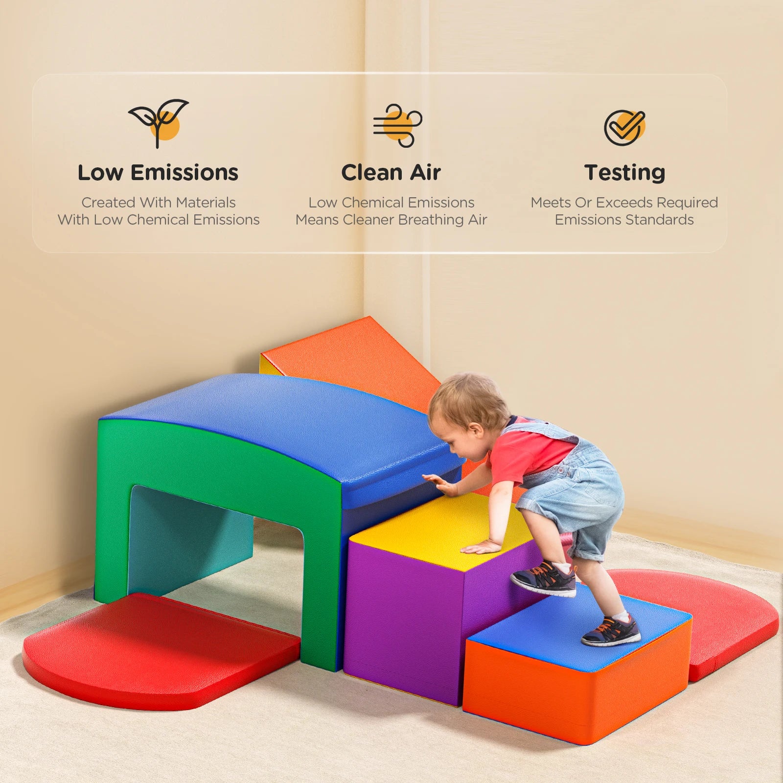 Softplay-Explorer-Set Schaumstoffblöcke Ausrüstung Softzone-Formen Kletteraktivitätsspielzeug für Kleinkinder Kinder Indoor-Spielplatz-Set