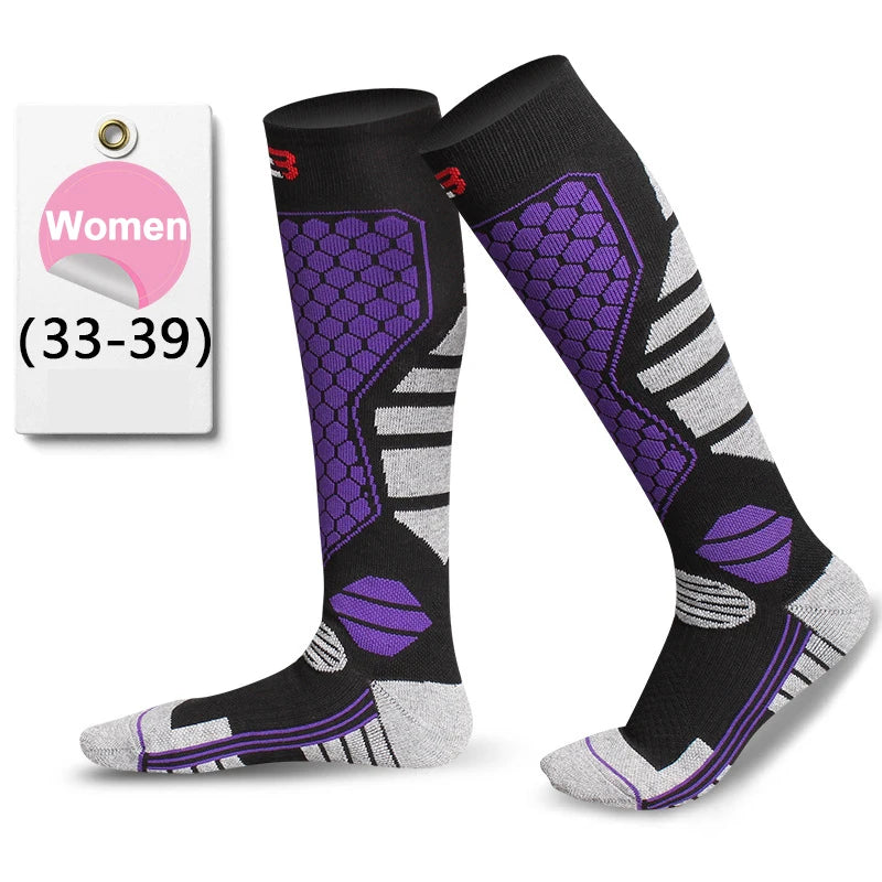 GTUBIKE 1 Paar warme Winter-Skistrümpfe, verdickende Wandersocken für Damen und Herren, Anti-Kälte-Skifahren, Outdoor-Sportstrümpfe, Schnee