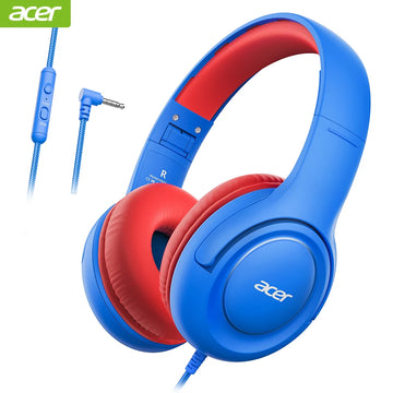 Acer Kinder-Kopfhörer, kabelgebunden, für die Schule, 85/94 dB Lautstärkeregler, faltbares Stereo-Sound-Headset für Kinder, Lerntablett, IPad, PC