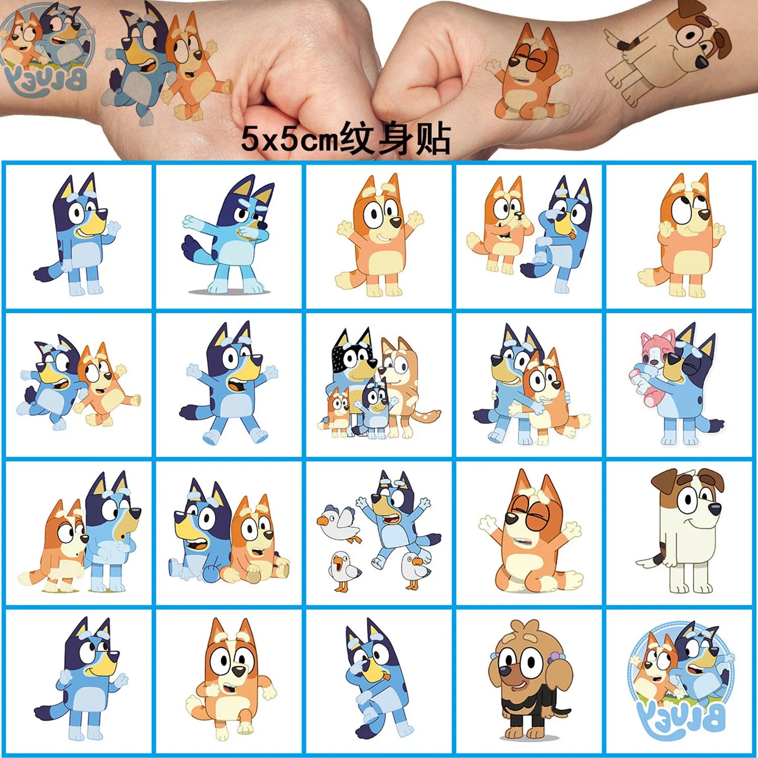 Bluey & Bingo Temporäre Tattoo-Aufkleber